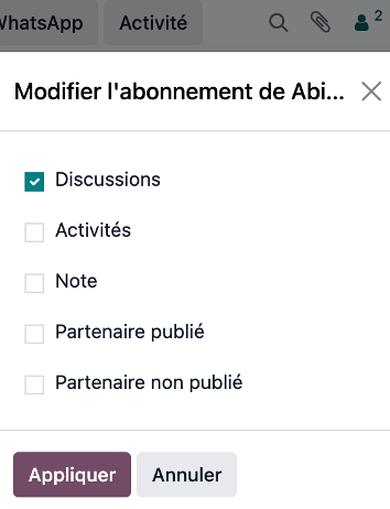 Gérer les activités des abonnés